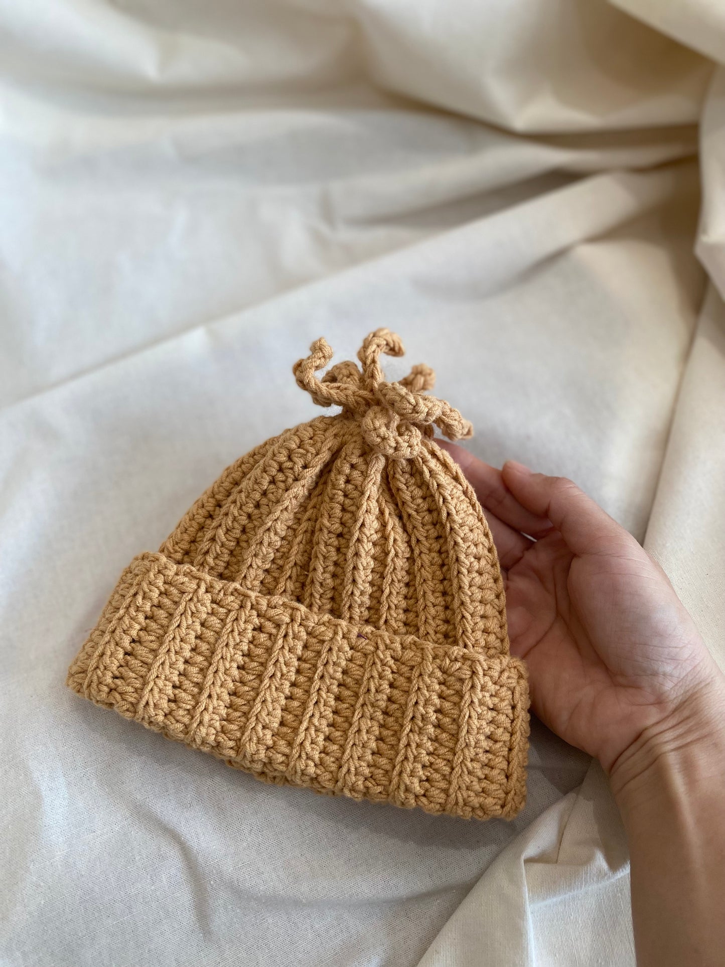 Crochet Wool Hat Brown for Kids