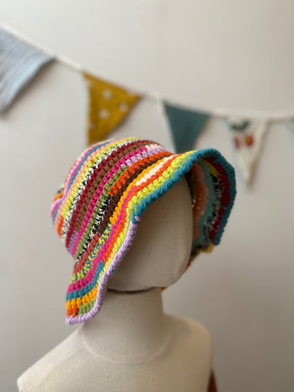 Spring Crochet Wool Bucket Hat for Kids