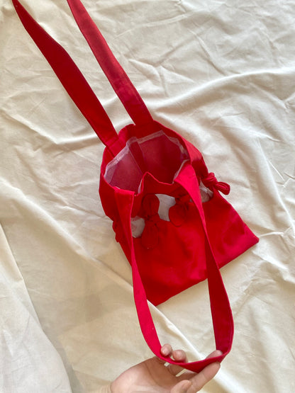 Bow-tie Tote Bag with Linen Fabric